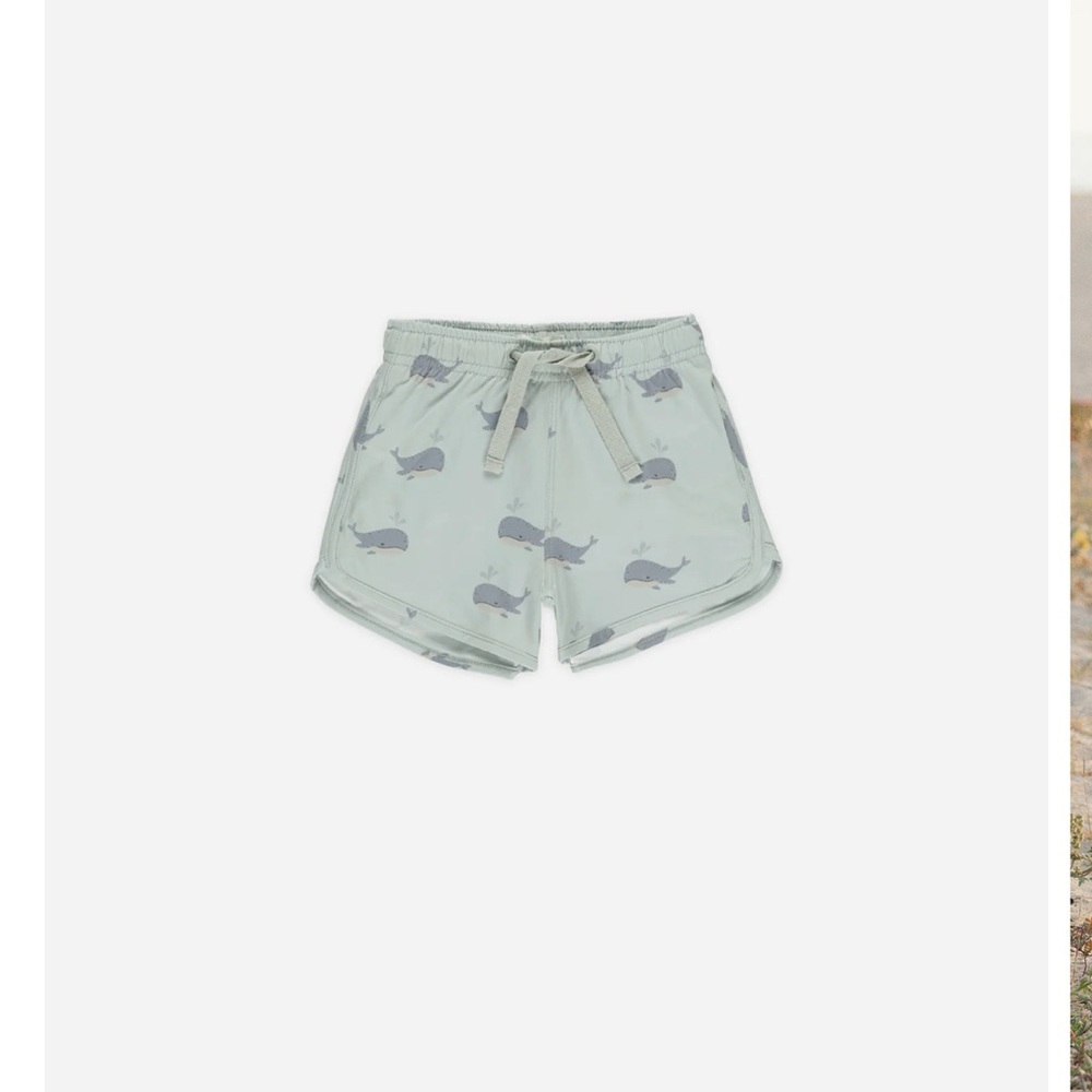 Rylee + Cru Blue Swim Trunks with Subtle Pattern - Picture 2 of 2